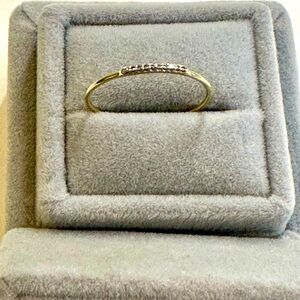 Kendra Scott Mila 14k Yellow Gold Band Ring in White Diamond SIZE 8